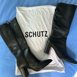 SCHUTZ Mikki Up Block Leather Boot! NWOT, Size 7.5